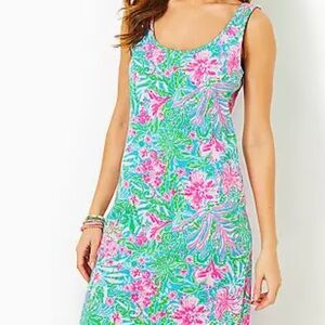 NEW Lilly Pulitzer Newberri Tank Dress - Amalfi Blue Leaf It Wild size Small